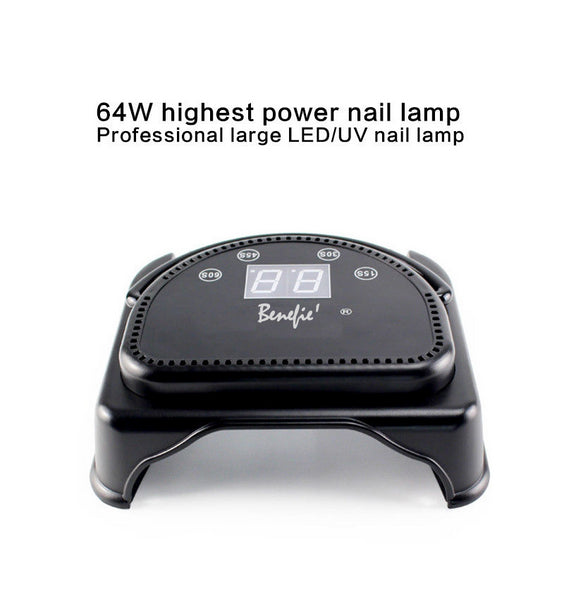 64W Benefie' Metal Shell LED Nail Lamp Gel Polish Nail Dryer Wireless Rechargeable Quick-Dry