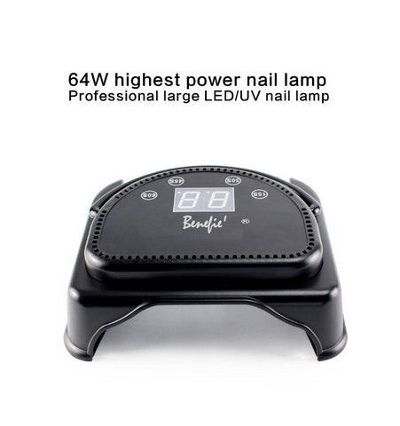 64W Benefie' Metal Shell LED Nail Lamp Gel Polish Nail Dryer Wireless Rechargeable Quick-Dry